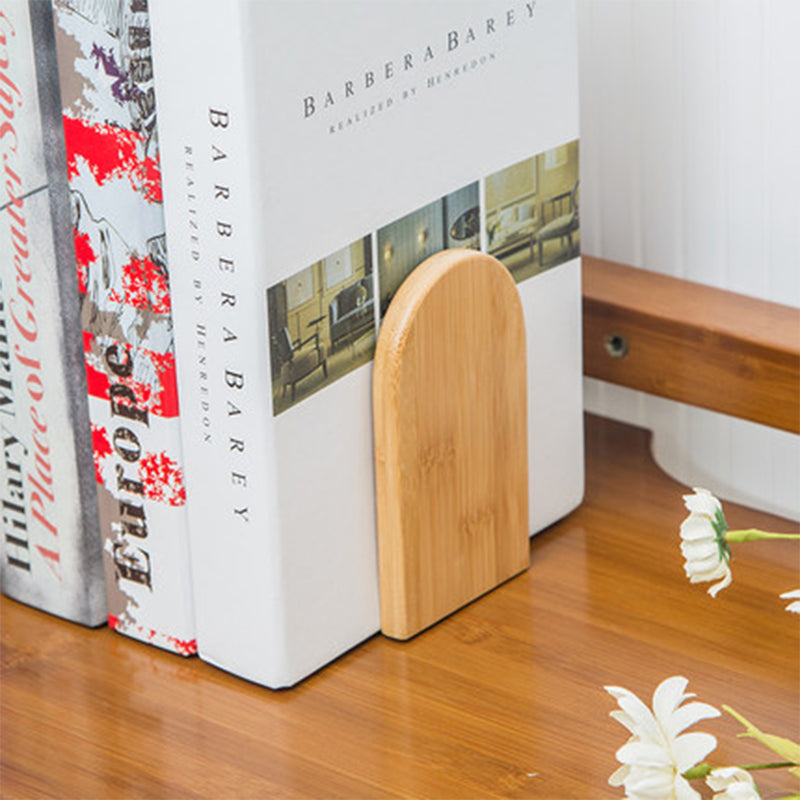 Bamboo Bookends for Bookshelf
