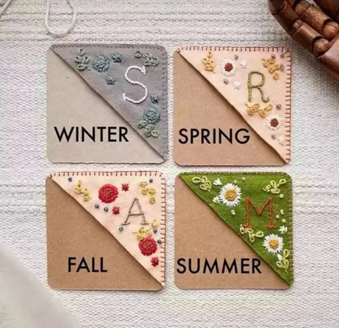 Embroidered Corner Bookmark