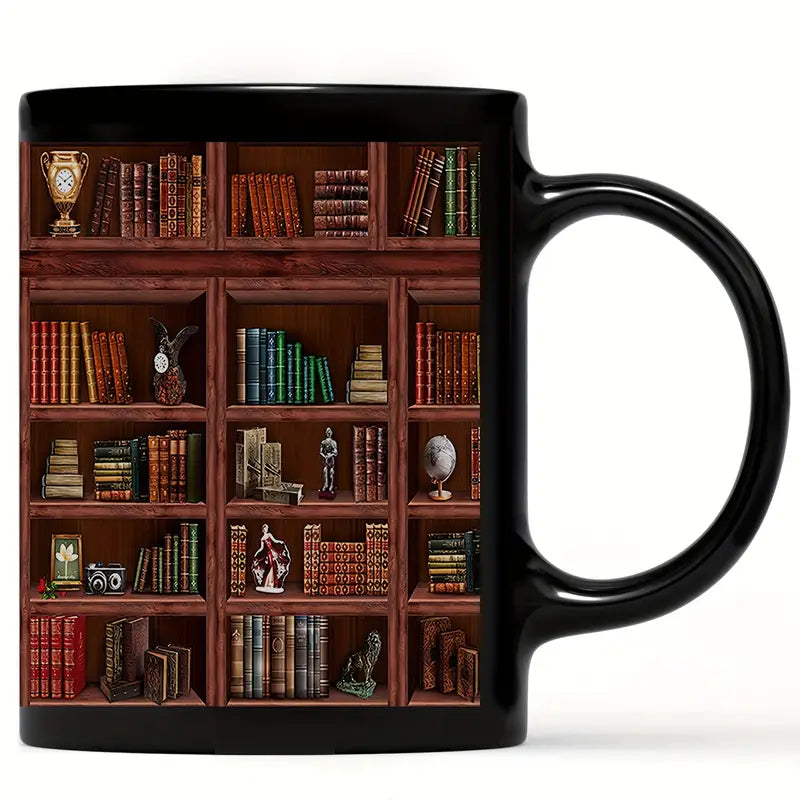 Library Bookshelf Mug