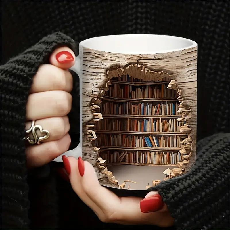 Library Bookshelf Mug