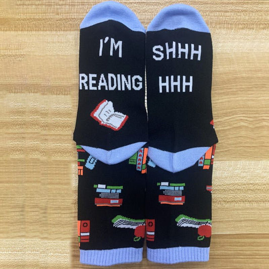 Shhh I'm Reading Socks