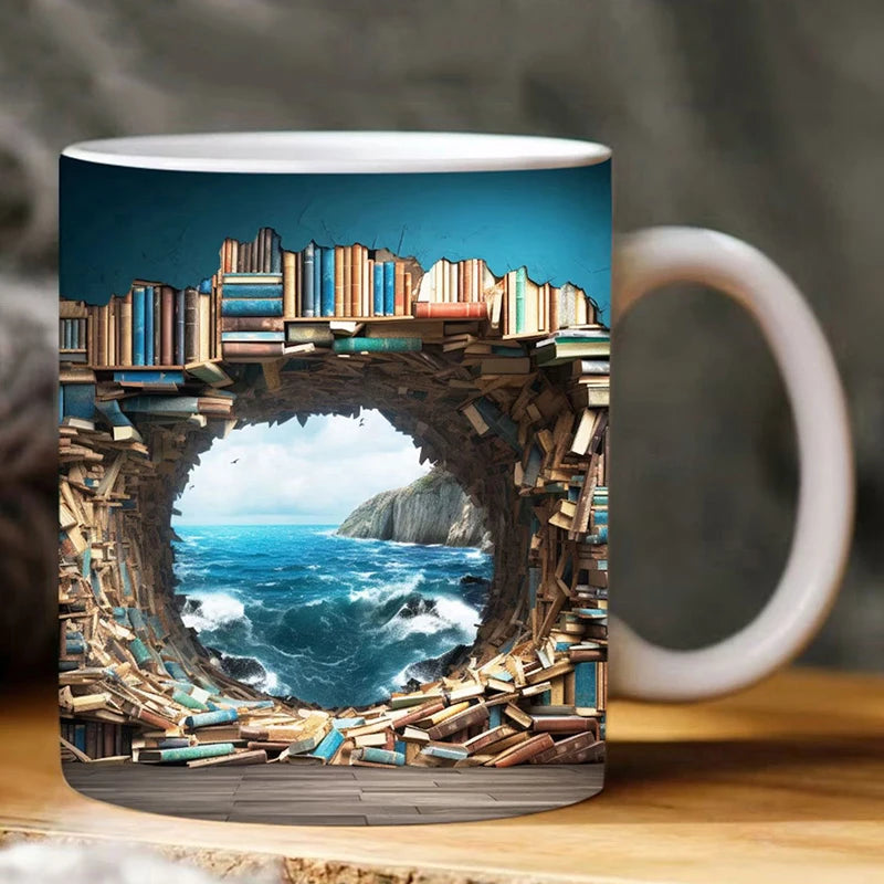 Library Bookshelf Mug