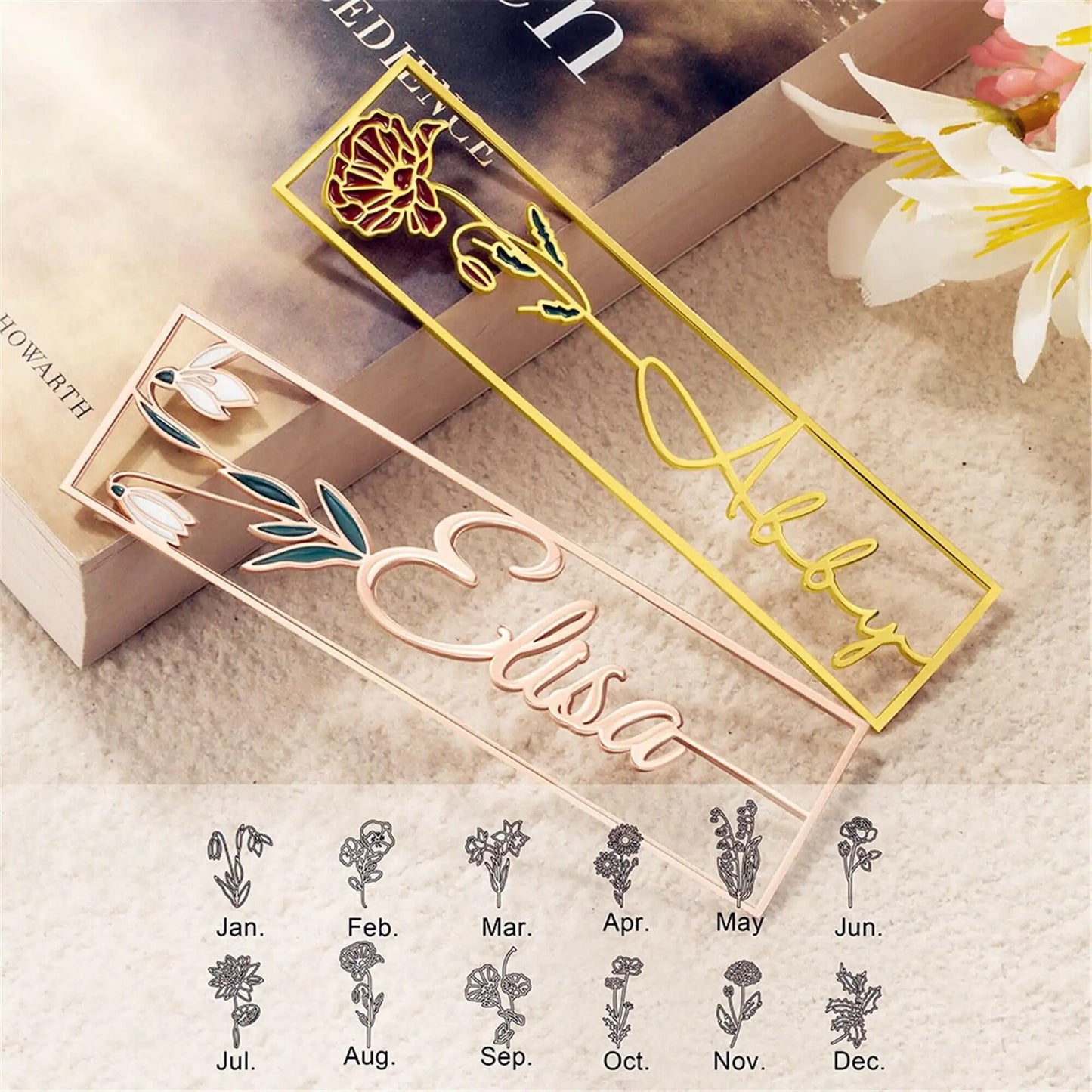 Custom Birth Flower Bookmark