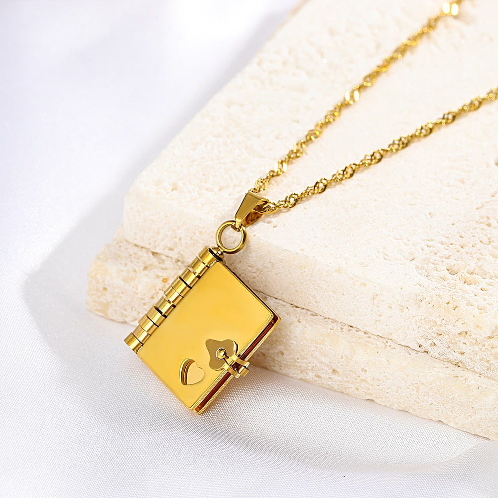 Opening Book Necklace